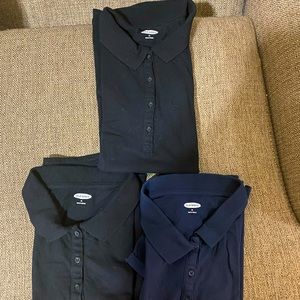 old navy short sleeve polo bundle black navy blue